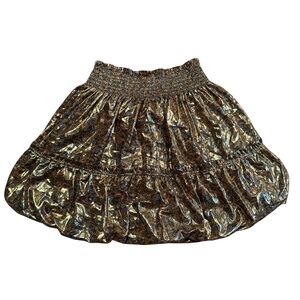 Free People Metallic Floral Bubble Mini Skirt – Size Large